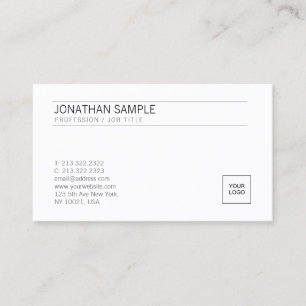 Aangepaste Upload Uw Logo Elegante Moderne Minimal Visitekaartje