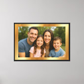 Aangepaste Upload van Uw Foto Afbeelding op Gouden Canvas Afdruk (Voorkant)
