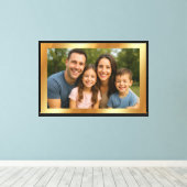 Aangepaste Upload van Uw Foto Afbeelding op Gouden Canvas Afdruk (Insitu (Houten vloer))