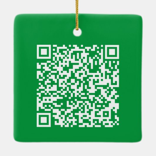 Aangepaste URL voor QR-code Keramisch Ornament (Achterkant)