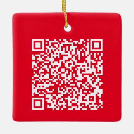 Aangepaste URL voor QR-code Keramisch Ornament (Voorkant)