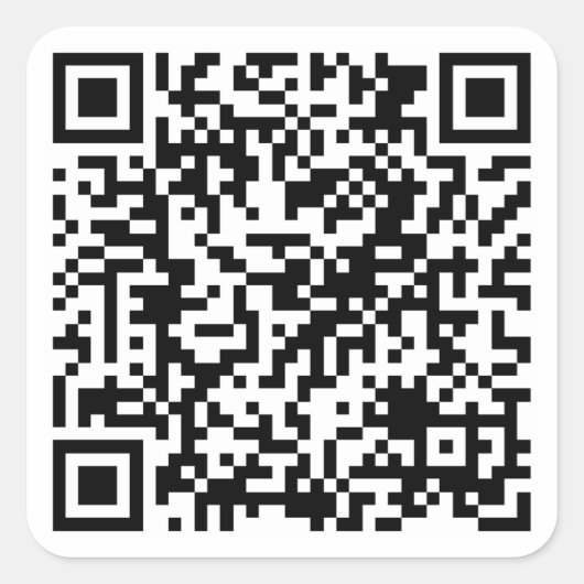 Aangepaste URL voor QR-code Vierkante Sticker (Voorkant)