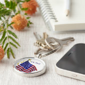Aangepaste US Flag Sleutelhanger (Zijkant)