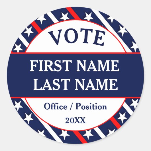 Aangepaste USA-stemcampagne  Ronde Sticker (Voorkant)