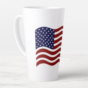 Aangepaste USA-vlagmarkering Latte-mok Patriottisc Latte Mok