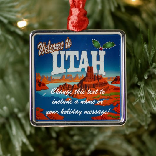 Aangepaste Utah UT Metalen Ornament (Boom)