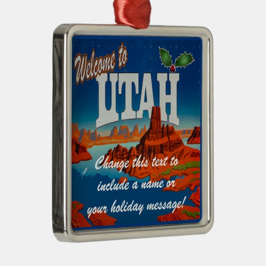 Aangepaste Utah UT Metalen Ornament (Rechts)