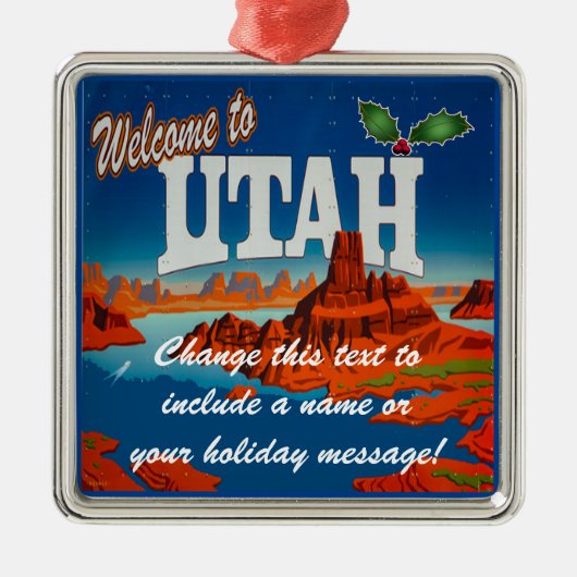 Aangepaste Utah UT Metalen Ornament (Voorkant)