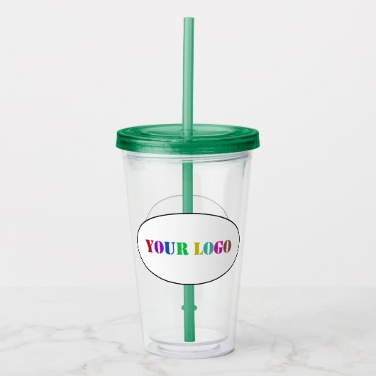 Aangepaste uw bedrijf Logo Acryl Tumbler Acryl Drinkbeker (Voorkant)