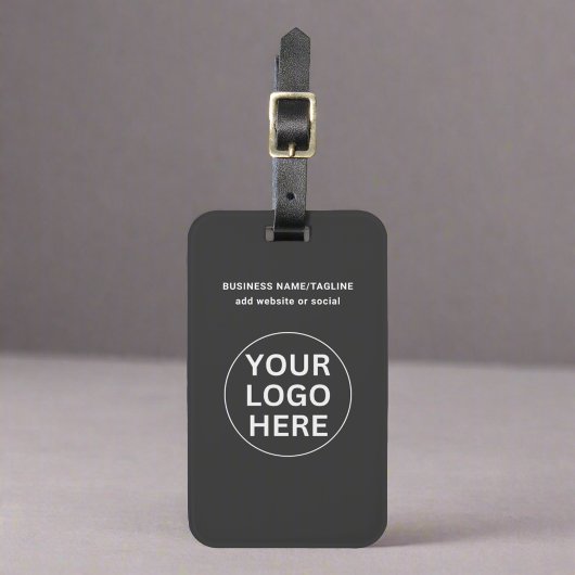 Aangepaste uw bedrijf Logo Clean Grey Professional Bagagelabel