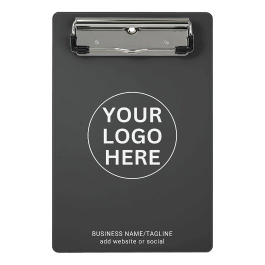 Aangepaste uw bedrijf Logo Clean Grey Professional Mini Klembord (Voorkant)