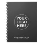 Aangepaste uw bedrijf Logo Clean Grey Professional Notitieboek (Voorkant)