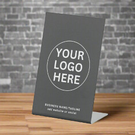 Aangepaste uw bedrijf Logo Clean Grey Professional Reclamebord Met Voetstuk