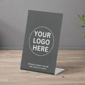 Aangepaste uw bedrijf Logo Clean Grey Professional Reclamebord Met Voetstuk