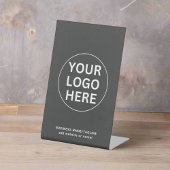 Aangepaste uw bedrijf Logo Clean Grey Professional Reclamebord Met Voetstuk