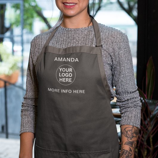 Aangepaste uw bedrijf Logo Clean Grey Professional Schort