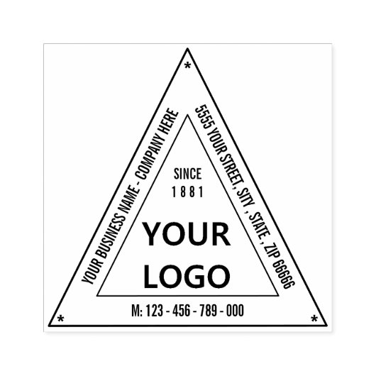 Aangepaste uw bedrijf Logo Driehoek Rubber Stamp Rubberstempel (Afrduk)
