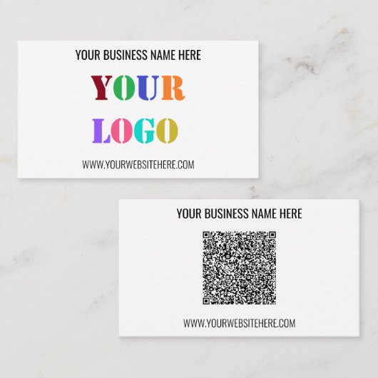 Aangepaste uw bedrijf Logo en QR Code Visitekaartj Visitekaartje (Voorkant / Achterkant)