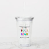 Aangepaste uw bedrijf Logo en tekst Acryl Tumbler Acryl Drinkbeker (Voorkant)