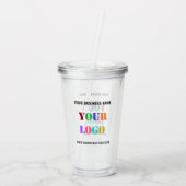 Aangepaste uw bedrijf Logo en tekst Acryl Tumbler Acryl Drinkbeker (Achterkant)