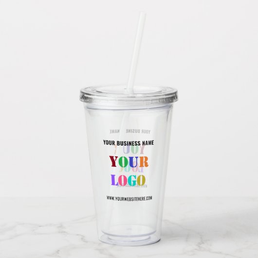 Aangepaste uw bedrijf Logo en tekst Acryl Tumbler Acryl Drinkbeker (Achterkant)