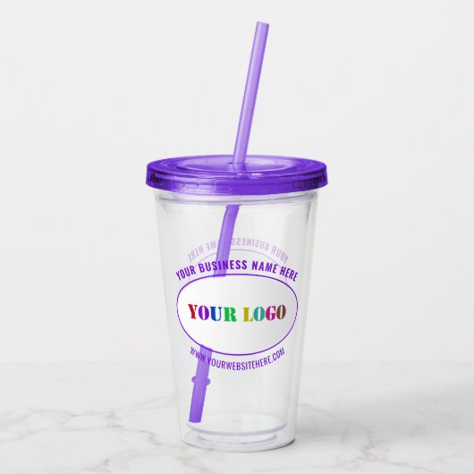Aangepaste uw bedrijf Logo en tekst Acryl Tumbler Acryl Drinkbeker (Achterkant)