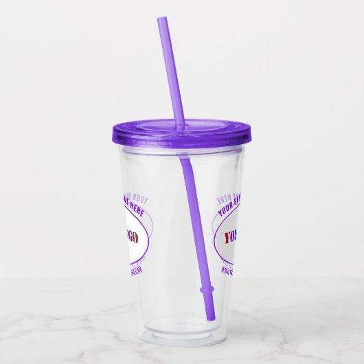 Aangepaste uw bedrijf Logo en tekst Acryl Tumbler Acryl Drinkbeker (Links)