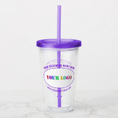 Aangepaste uw bedrijf Logo en tekst Acryl Tumbler Acryl Drinkbeker (Voorkant)