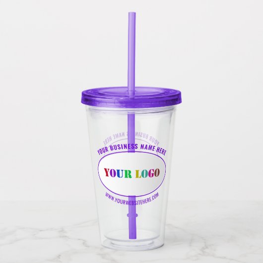 Aangepaste uw bedrijf Logo en tekst Acryl Tumbler Acryl Drinkbeker (Voorkant)