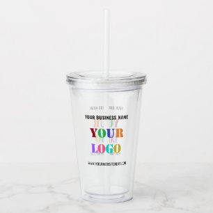 Aangepaste uw bedrijf Logo en tekst Acryl Tumbler Drinkbeker