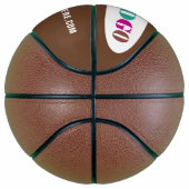 Aangepaste uw bedrijf Logo en tekst basketbal (Rechts)