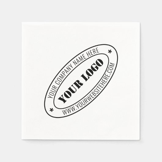 Aangepaste uw bedrijf Logo en tekst bedrijf servet (Voorkant)