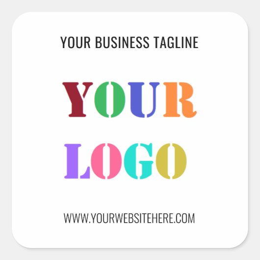 Aangepaste uw bedrijf Logo en tekst Business Stick Vierkante Sticker (Voorkant)