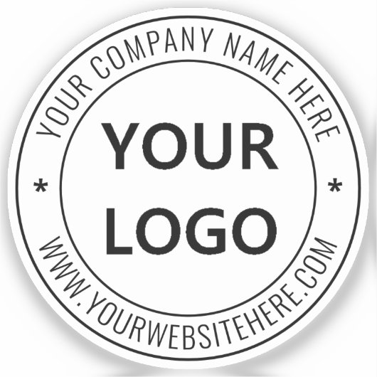 Aangepaste uw bedrijf Logo en tekst ronde Sticker (Voorkant)