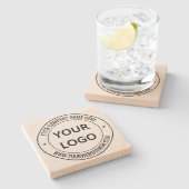 Aangepaste uw bedrijf Logo en tekst stenen Onderze Stenen Onderzetter (Zijkant)