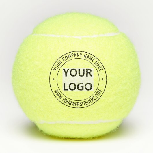 Aangepaste uw bedrijf Logo en tekst tennisballen (Voorkant)