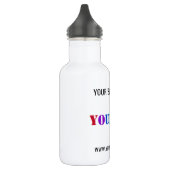 Aangepaste uw bedrijf Logo en tekst waterfles (Links)