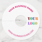 Aangepaste uw bedrijf Logo en tekst wijnglas Label (Voorkant)