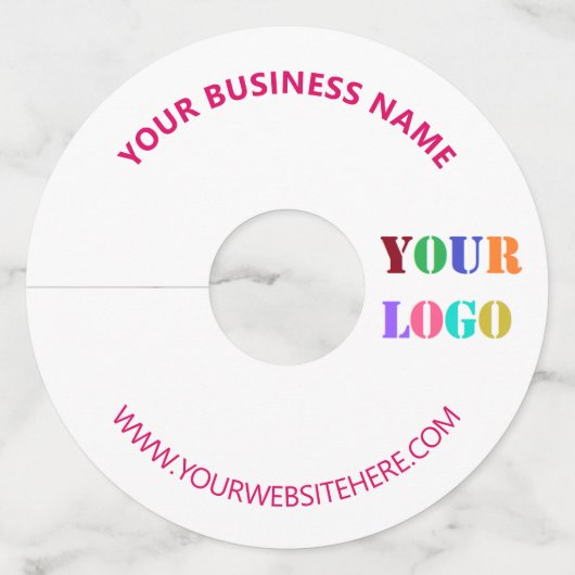 Aangepaste uw bedrijf Logo en tekst wijnglas Label (Voorkant)