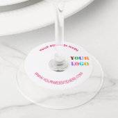 Aangepaste uw bedrijf Logo en tekst wijnglas Label (Dichtbij)