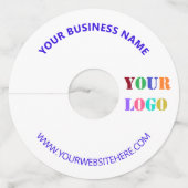 Aangepaste uw bedrijf Logo en tekst wijnglas Label (Achterkant)