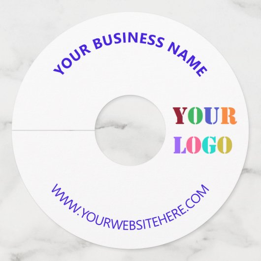 Aangepaste uw bedrijf Logo en tekst wijnglas Label (Achterkant)