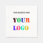 Aangepaste uw bedrijf Logo en tekst zakelijke serv Servet (Voorkant)
