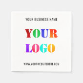 Aangepaste uw bedrijf Logo en tekst zakelijke serv Servet (Voorkant)