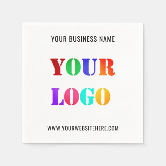 Aangepaste uw bedrijf Logo en tekst zakelijke serv Servet (Voorkant)