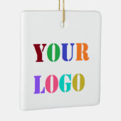 Aangepaste uw bedrijf Logo kerstversiering Keramisch Ornament (Rechts)