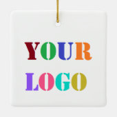 Aangepaste uw bedrijf Logo kerstversiering Keramisch Ornament (Achterkant)