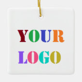 Aangepaste uw bedrijf Logo kerstversiering Keramisch Ornament (Voorkant)