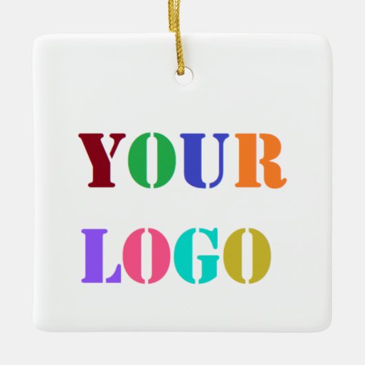 Aangepaste uw bedrijf Logo kerstversiering Keramisch Ornament (Voorkant)