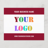 Aangepaste uw bedrijf Logo tekst flyer Kies kleure (Achterkant)
